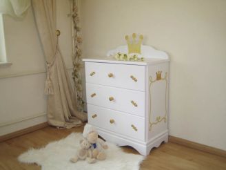 Commode Enfant Princesse Blanche