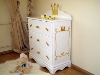 Commode Enfant Princesse Blanche